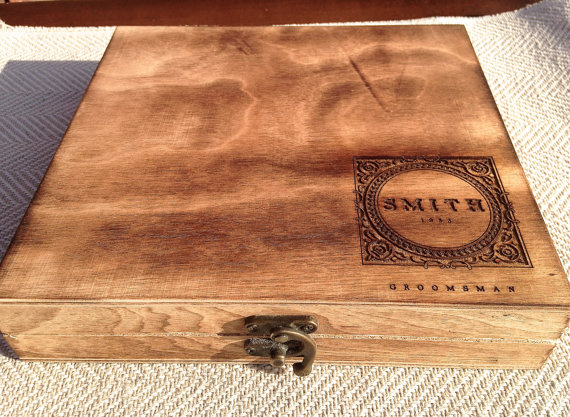 Hochzeit - Groomsmen Gift Box - Personalized Cigar Box – Engraved