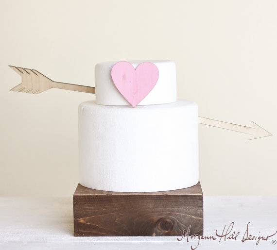 Wedding - Arrow Wedding Cake Topper Shabby Chic Wedding Decor (Item Number 140127)