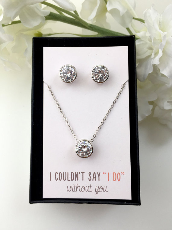 Mariage - Bridesmaid Jewelry Set, Personalized Bridesmaids Gifts, Gifts for Bridesmaids, Bridesmaid Jewelry, Wedding Accessories, Bridal Jewelry N502