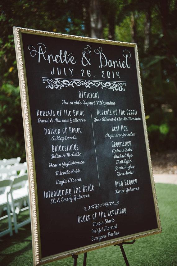 Mariage - Chalkboard Wedding Poster - Our Love Story/Program - Digital or Printed