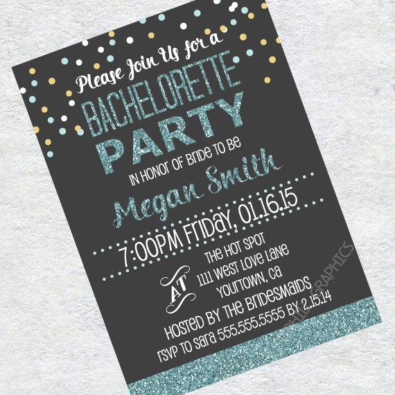 Mariage - printable bachelorette party invitation - bachelorette party invitation - bachelorette party invite - bachelorette glitter invitation