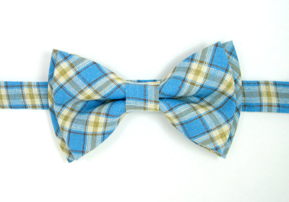 Wedding - Turquoise Plaid bow tie,Boys bow tie,Toddler bow tie,Baby bow tie,Men bow tie,Wedding bow ties,Groomsmen bow tie, Ring bearer bow tie,