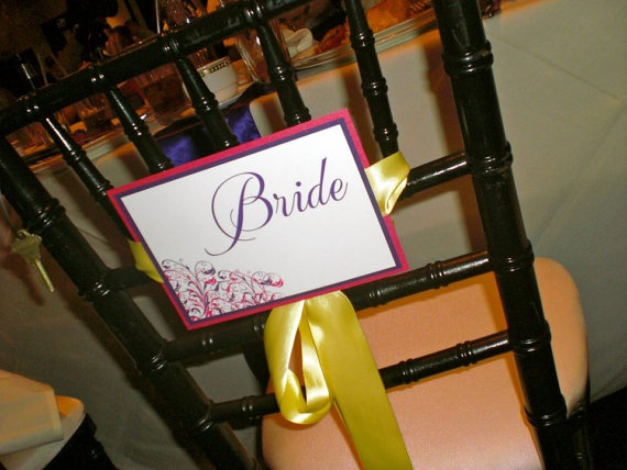 زفاف - Bride and groom chair signs with crystals