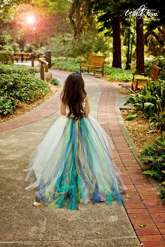 زفاف - Lace Flower Girl Dress-Special Occasion Dress--Ivory Dress with Color Accented Train-Perfect for Weddings
