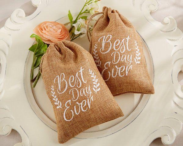 Свадьба - Burlap Wedding Favor Bags (Set Of 12)