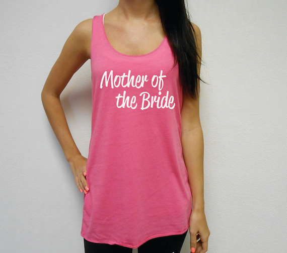 Mariage - Eco Mother-of-the-Bride Tank Tops. Bachelorette Party Tanks. Bridesmaid. Bridal Party Tanks. Eco Flowy Racerback Tank. Mother-of-the-Bride
