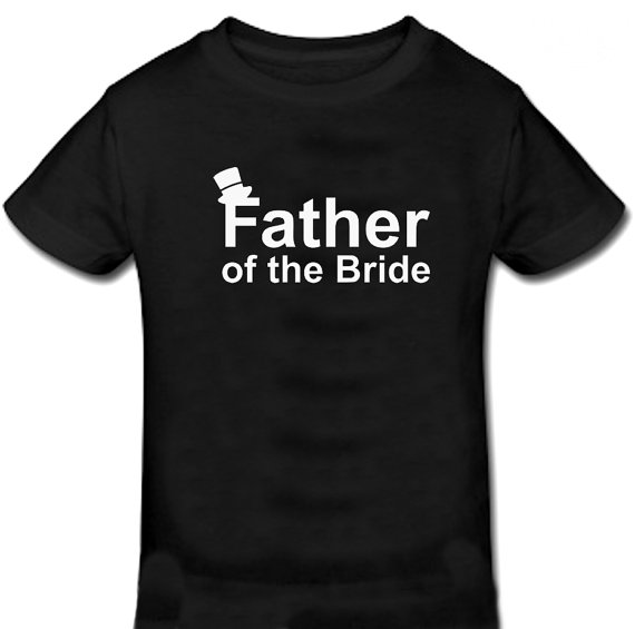 زفاف - Custom Father of the Bride with Top Hat Motif T-shirt