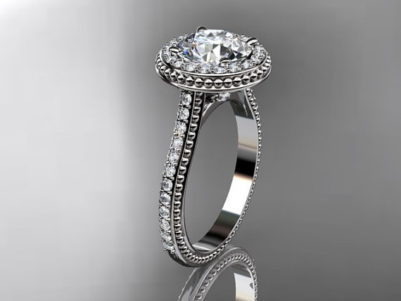Mariage - platinum diamond unique engagement ring,wedding ring ADER97