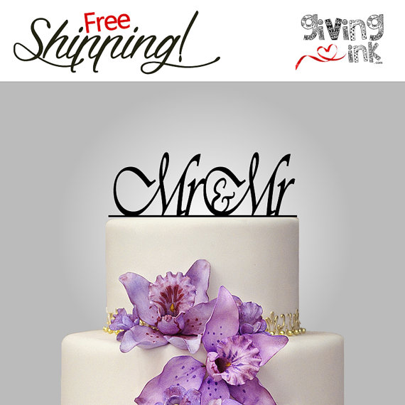 Wedding - Mr & Mr Cake Topper Gay Wedding Cake Topper