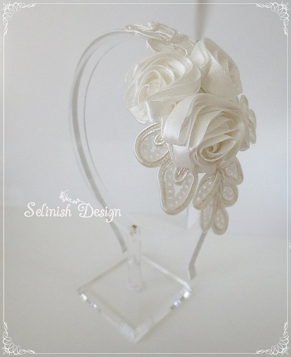 Hochzeit - Floral Headband, Women Headband, Wedding Headband, Bridal Headpiece, Wedding Hair Fascinator- Wedding Accessories