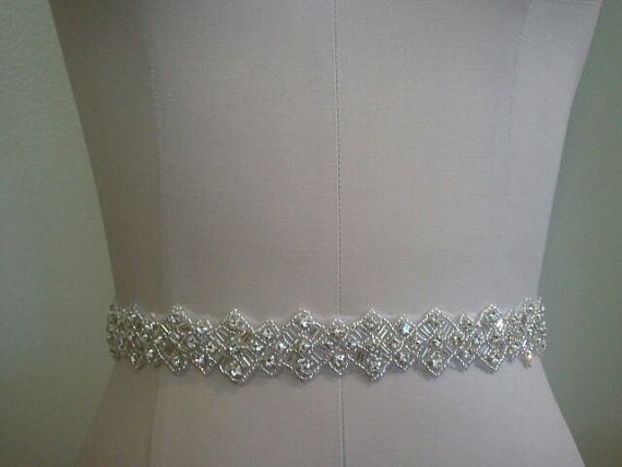زفاف - SALE - Wedding Belt, Bridal Belt, Sash Belt, Crystal Rhinestone Sash - Style B70014