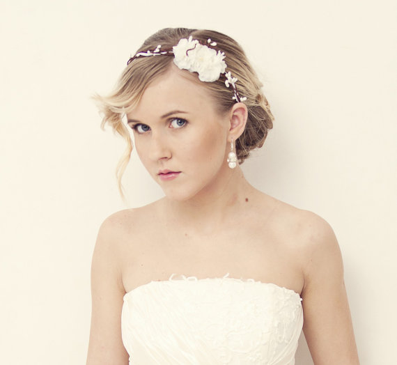 Свадьба - Bridal Flower Crown - Bridal Hair Accessories, Bridal Headband, Floral Crown, Flower Girl Hair Wreath, Weddings, Wedding Headband