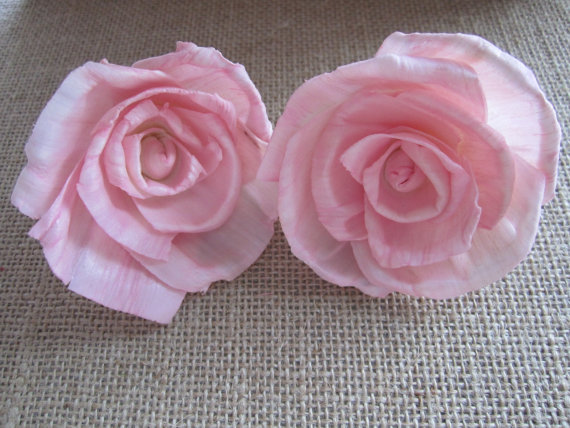 Mariage - Sola rose flowers  -- SET of 12  -- light pink