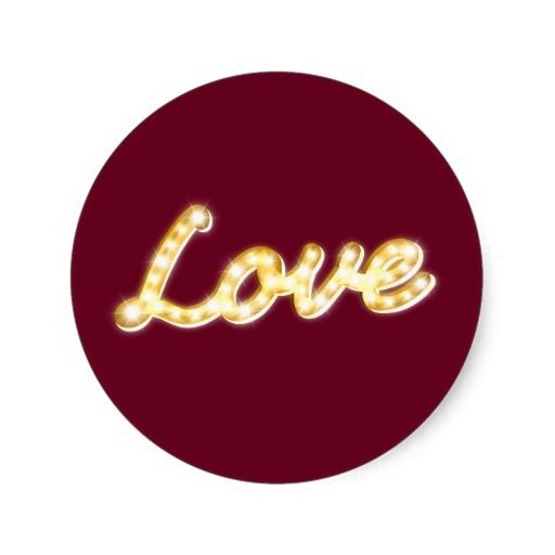 Mariage - Vintage Marquee Lights Love Sticker - Marsala