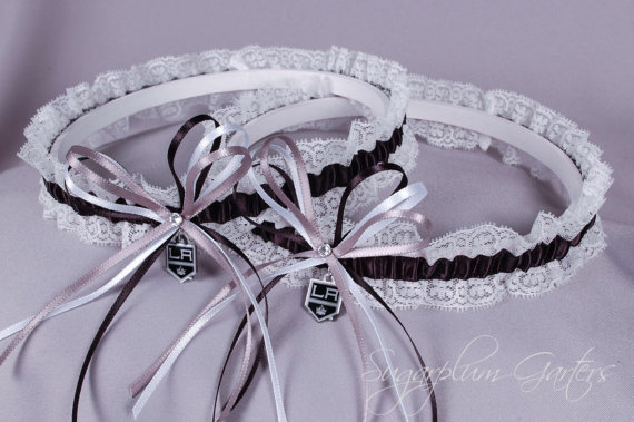 زفاف - Los Angeles Kings Lace Wedding Garter Set