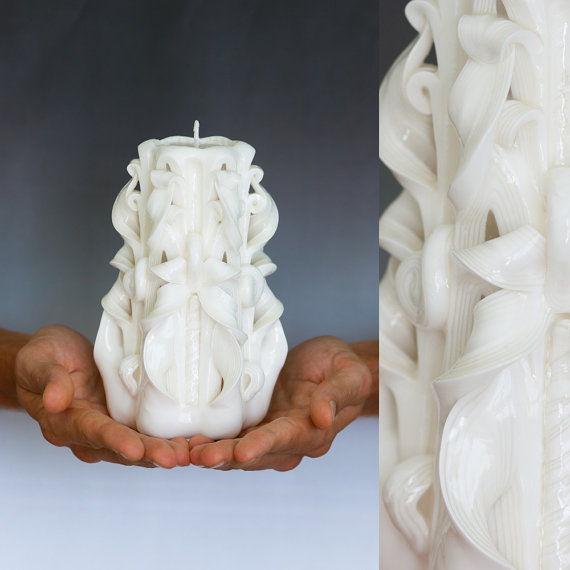 Свадьба - Unity candle  - Wedding candle - White candle - Mediume candle