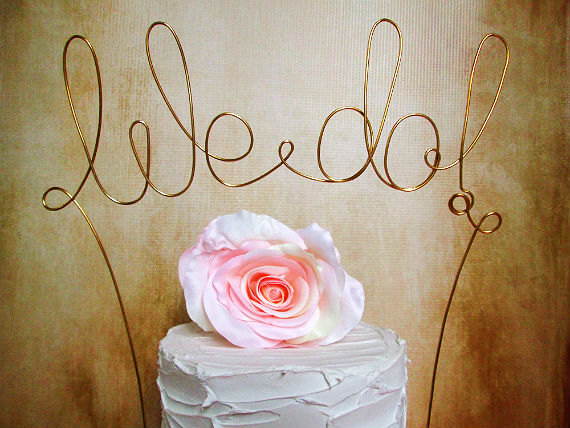 Mariage - WE DO Cake Topper Banner - Shabby Chic Wedding, Rustic Wedding Cake Topper, Vintage Wedding Cake Topper, Garden Party