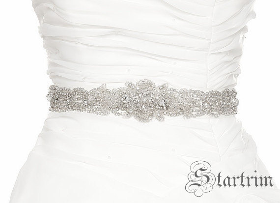 زفاف - ZOE rhinestone wedding bridal sash , belt