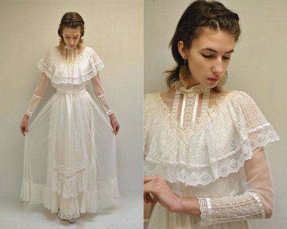Свадьба - Gunne Sax Wedding Dress  //  Boho Wedding Dress  //  THE ABALENE