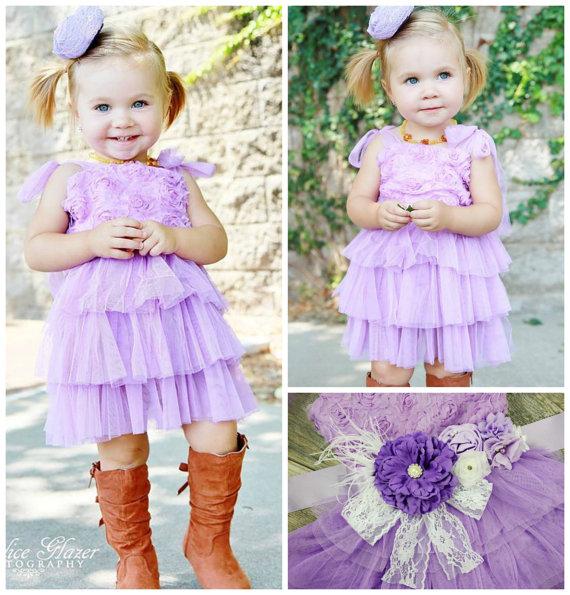 Свадьба - Lavender Chiffon Dress // Toddler FLOWER GIRL DRESSES // Wedding Dress // Little Girls Dresses // Lots Of Colors