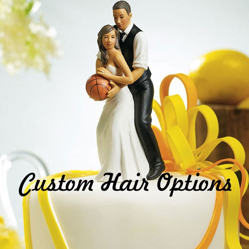 Свадьба - Wedding Cake Topper - Basketball Couple - African American Wedding Couple - Sports Theme Wedding - Bride and Groom Wedding Cake Topper