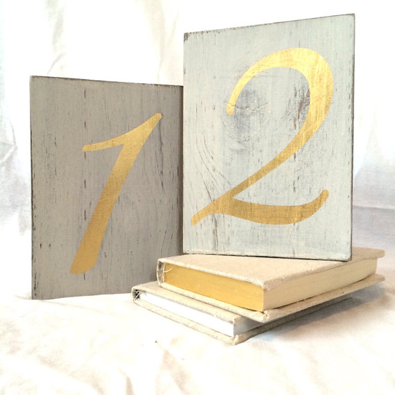 Hochzeit - Table numbers, wedding table numbers, wedding table decor, gold wedding