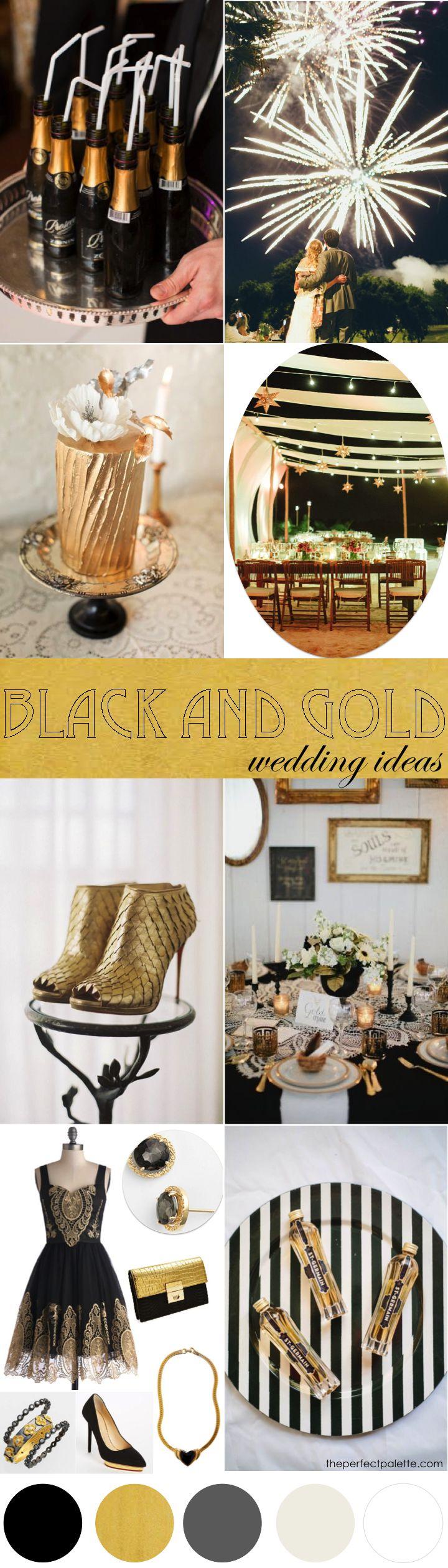 Hochzeit - Black   Gold Wedding Ideas