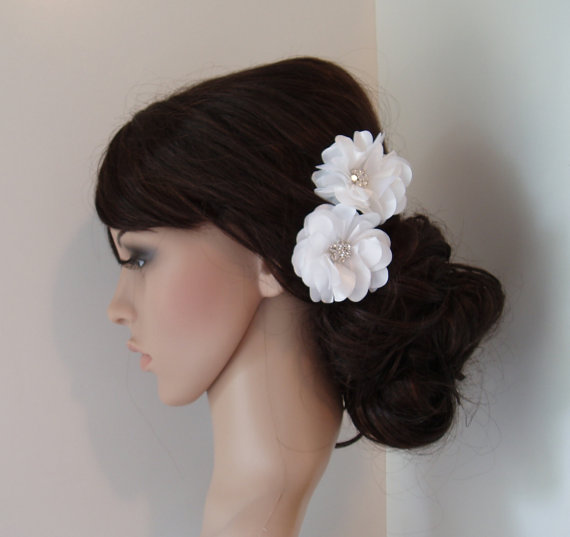 Wedding - Wedding Hair Accessory Ivory Wedding Hair Flowers Wedding Hair Piece Bridal Hair Accessories Bridesmaids Gift