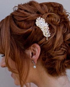 Свадьба - Wedding Hair Accessory, Peacock Feather Comb, Bridal Hair Comb, Peacock Hair Comb, Peacock Hair Comb, Bridal Hair Accessory