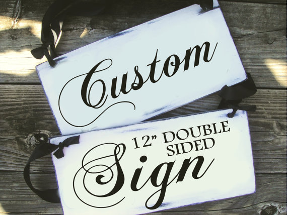 Hochzeit - CUSTOM - Double Sided - 12in - Wedding and photo props, Ring Bearer Sign