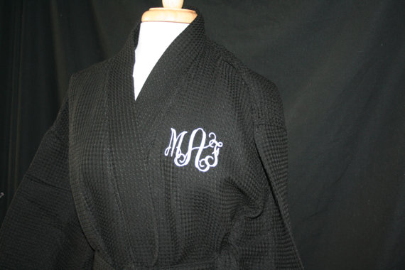 Wedding - PERSONALIZED Waffle Weave Robes Come in 9 Colors and Available for Immediate Shipment; Wedding and Rush Orders Welcome