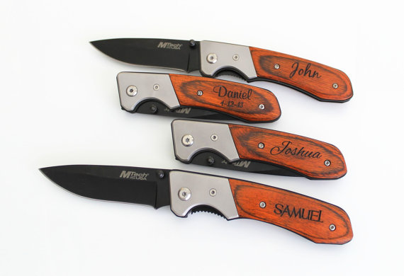 زفاف - Set of 8 Engraved Pocket Knives Personalized Groomsmen Gifts Best Man Personalized Groomsman Gift Custom Hunting Knife Christmas gift