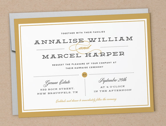Mariage - Printable Wedding Invitation Template 