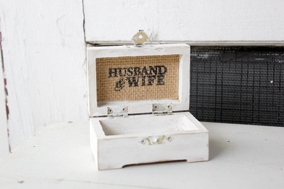 Wedding - rustic ring bearer box personalize wedding pillow  . wedding heart keepsake box . antiqued wooden box . husband and wife keepsake box