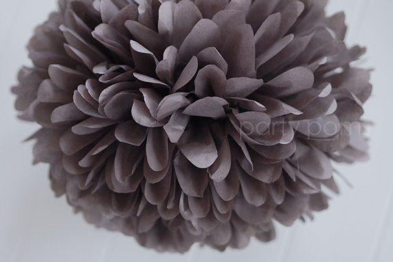 Mariage - Charcoal Tissue Paper Pom .. Wedding Decor / Bridal Shower / Baby Shower / Party Decoration