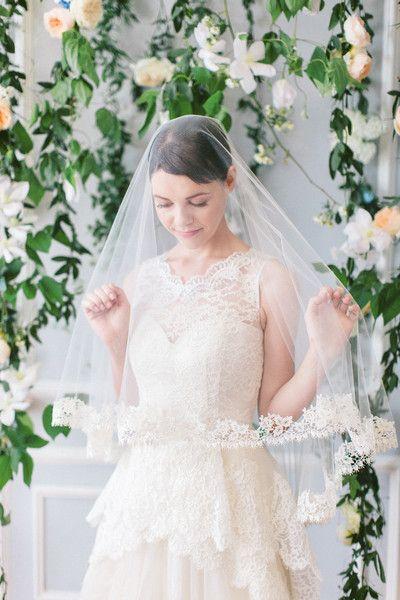 Свадьба - Guipure Lace Edge Wedding Veil 