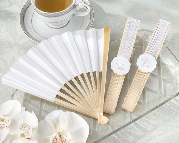 زفاف - Elegant White Paper Fan Favor (Set Of 12)