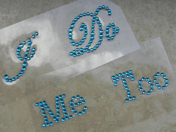 زفاف - I Do and Me Too Rhinestone Shoe Stickers - Crystal Shoe Set - Bride and Groom Shoe Decals
