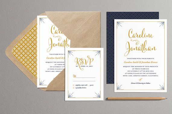 custom color printable wedding invitation and rsvp card