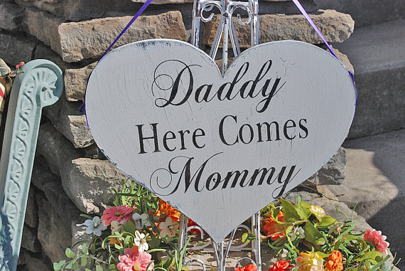 Wedding - Daddy Here Comes Mommy-  Wedding Stencil- Several Sizes Available - Create Wedding Signs