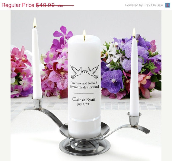 زفاف - Personalized Wedding Unity Candle Set - To have and to hold_330cp10