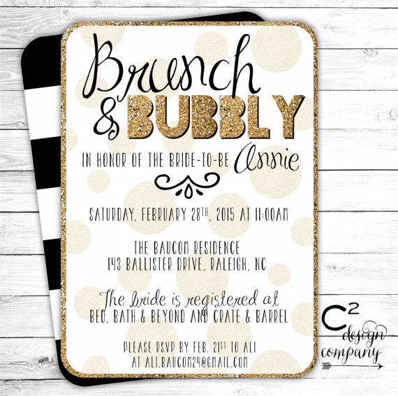 Mariage - Brunch & Bubbly Bridal Shower Invitation