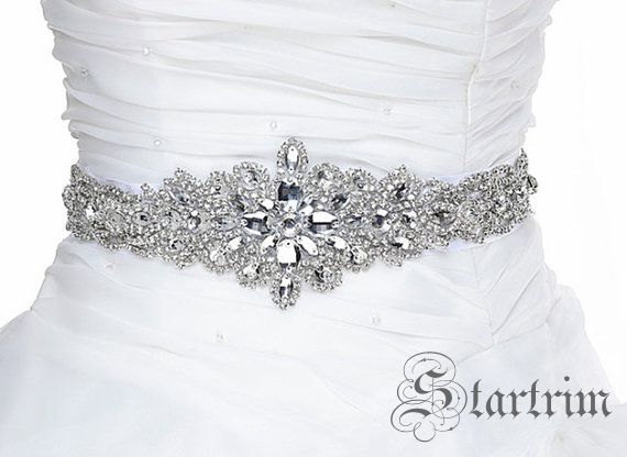 Wedding - SALE CHLOE wedding swarvoski  crystal sash , belt