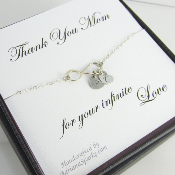 Wedding - Mother of the bride or groom Infinity  Bracelet, mothers gifts, gifts for mother in law, bridal party jewelry, mother card,