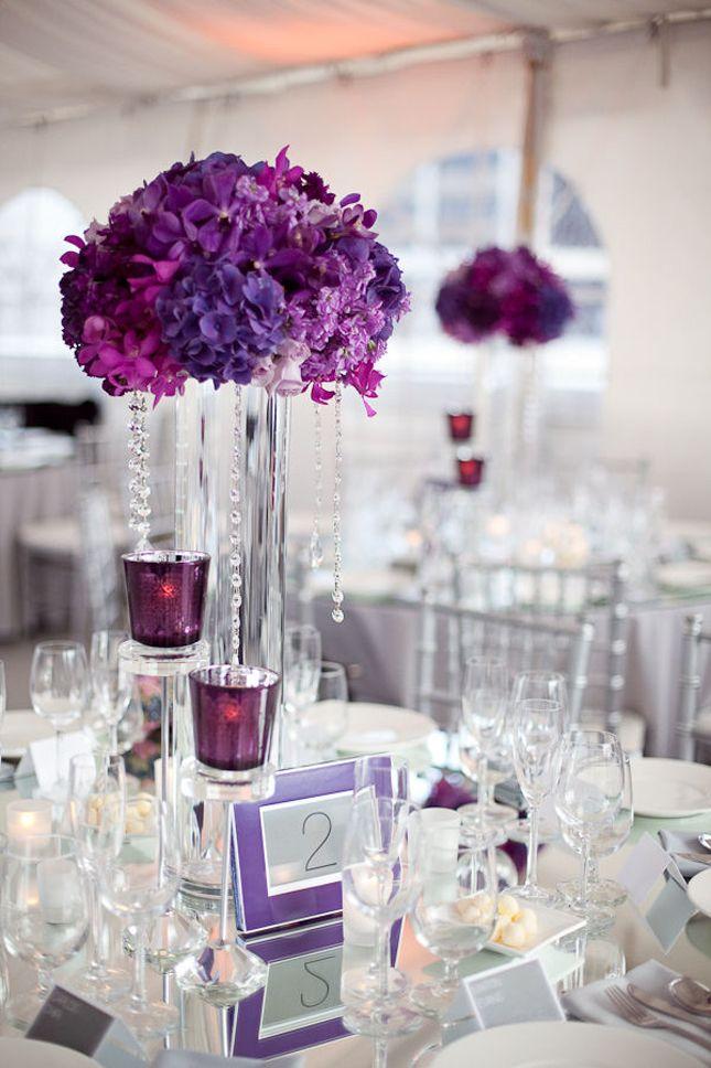 Свадьба - Purple Mirrored Wedding Tablescape