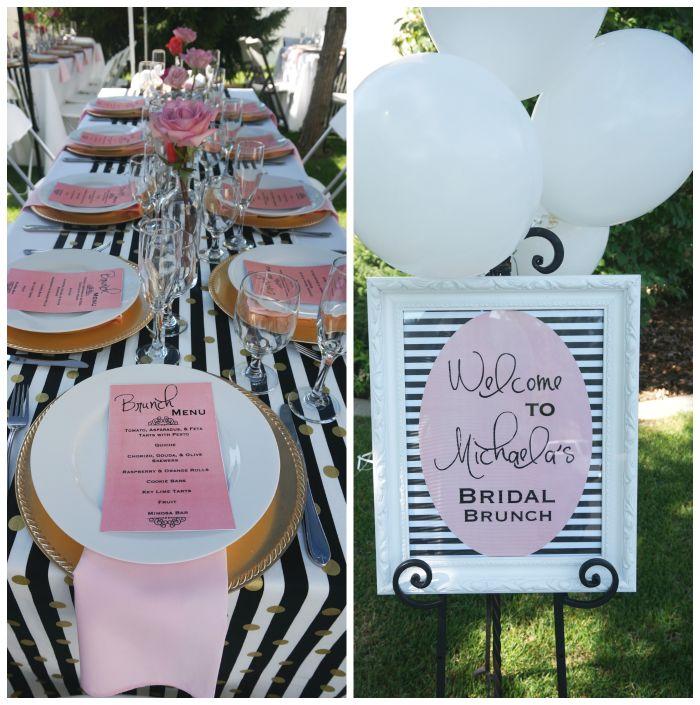 Mariage - Black & White Stripes With Pink Florals Bridal/Wedding Shower Party Ideas