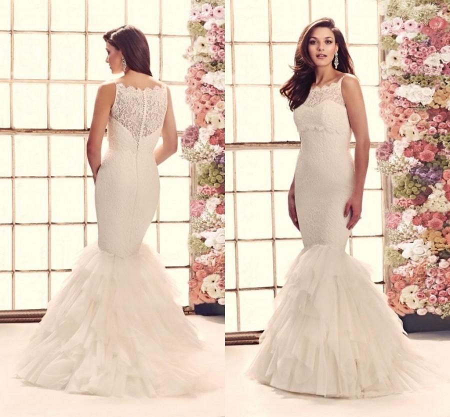 Wedding - Exquisite Sheer Bateau Sleeveless Lace Zipper Jacket Wedding Dresses Lace 2015 Sexy Mermaid Bridal Dress Vintage Formal Cheap Bridal Gown Online with $129.95/Piece on Hjklp88's Store 
