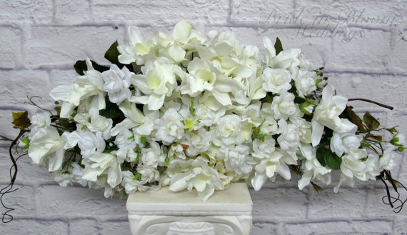 Hochzeit - Wedding ceremony decorations White orchid arch swag Wedding bouquets Silk bridal flowers