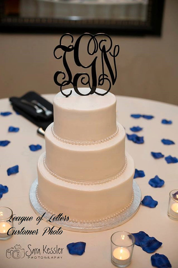 Mariage - 6 inch Monogram Cake Topper, Wedding Cake Topper, Birthday