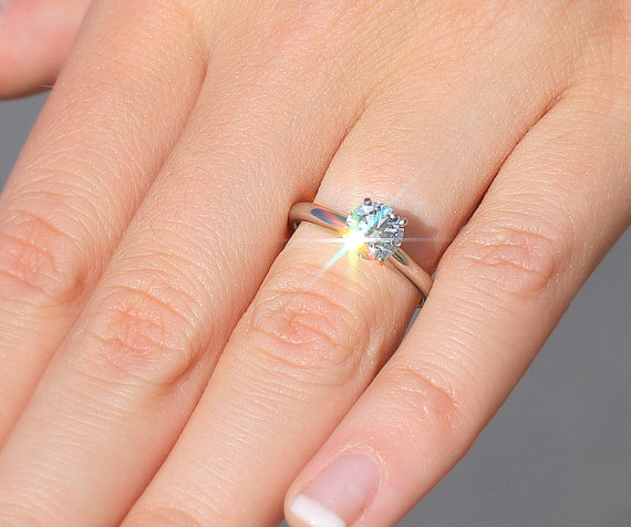 زفاف - GIA Certified D color FLAWLESS Clarity 1.00 carat Round - Diamond Engagement Ring Platinum - luxury - brides - engagement